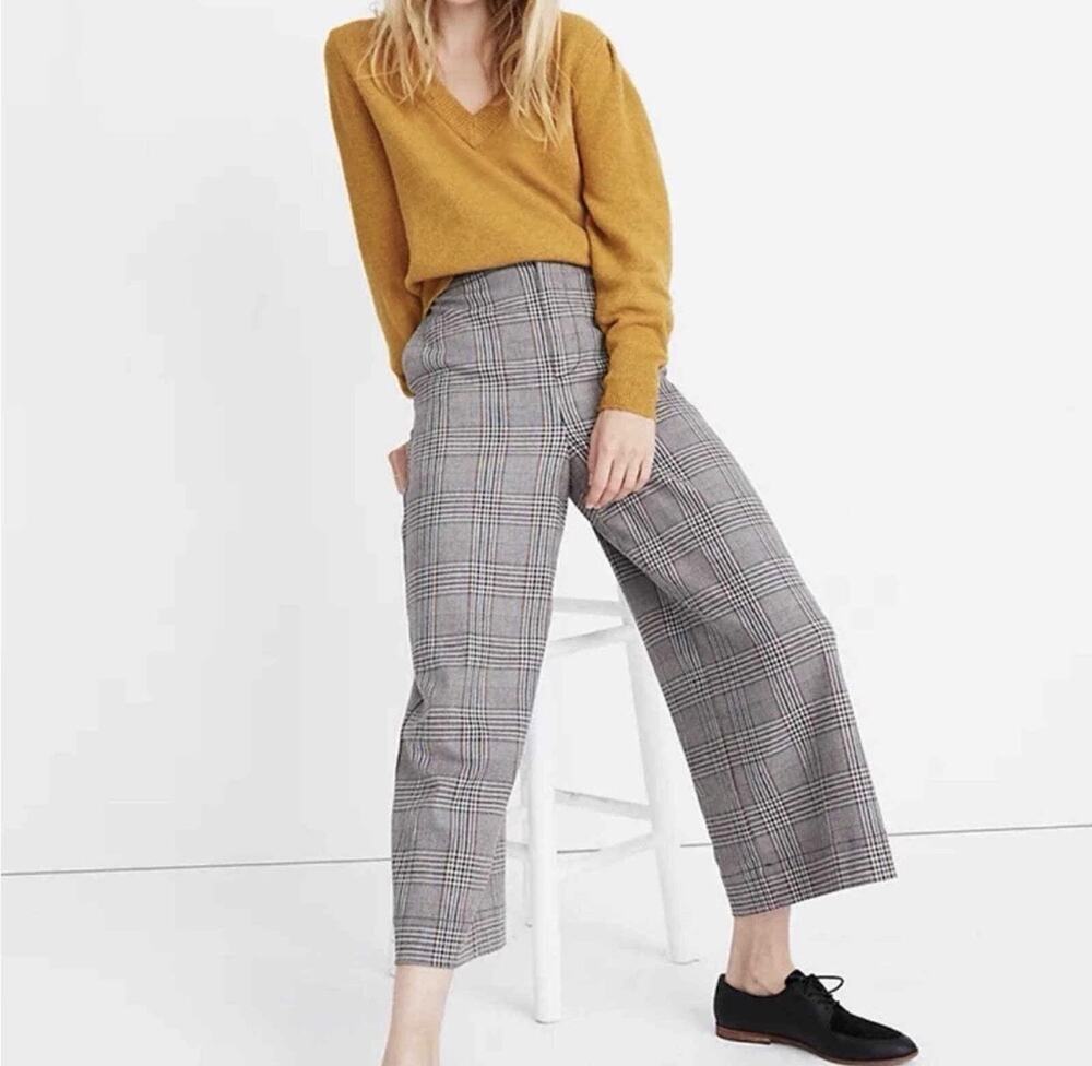 Madewell Huston Pull-On Pants in Menswear Plaid Woman's Size Small